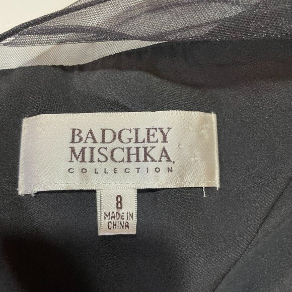 Badgley Mischka Black Formal Maxi Dress Size 8 Black Tie Party Gala Ball Evening - Picture 14 of 16